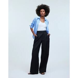 Madewell Pull on Black Linen Pants Size M $119 MSRP